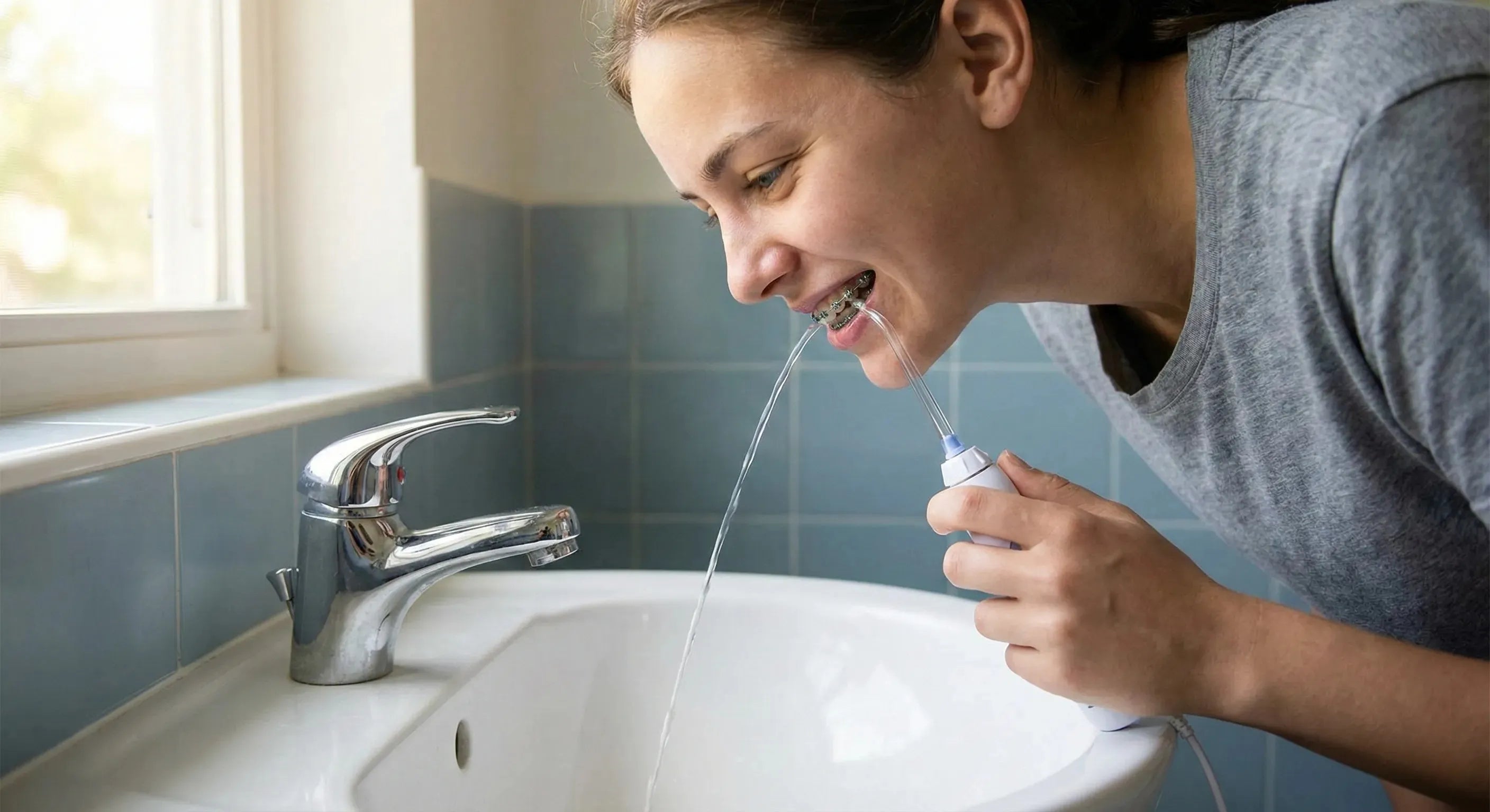 Water flosser orthodontic patient