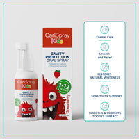 CariSpray Kids cavity protection spray in strawberry flavor