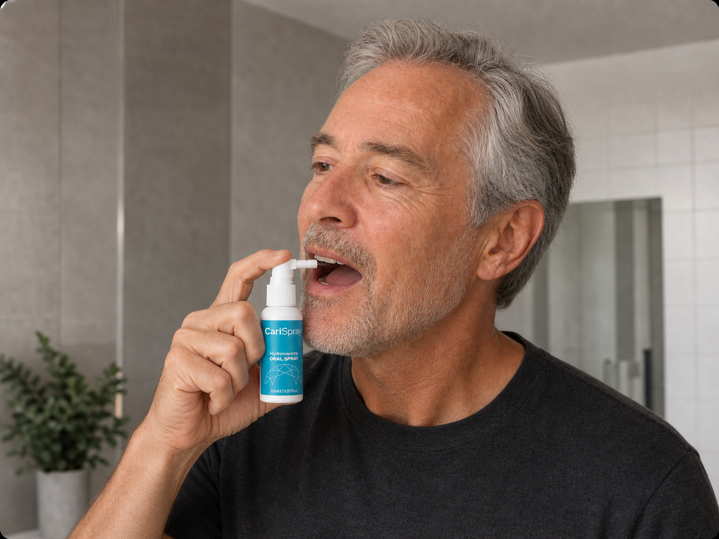 CariSpray routine: SPRAY 2–3 pumps on teeth or under tongue